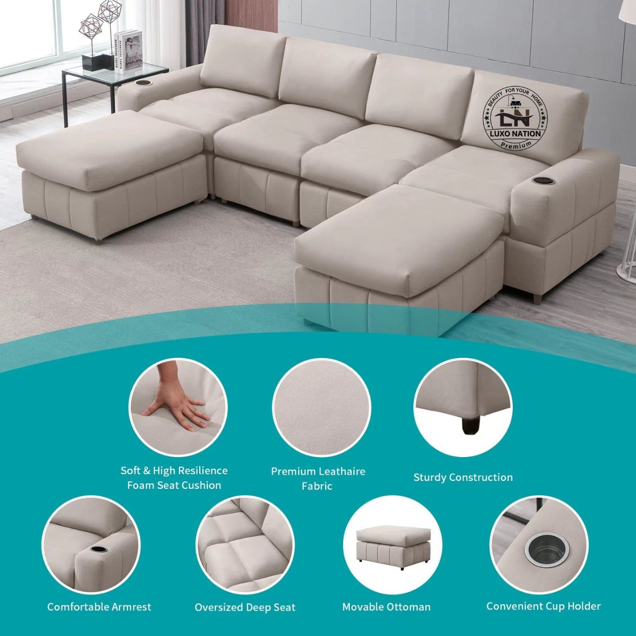 Luxo Nation Luxury L-Shaped & U-Shaped Sofas – Premium Comfort sofa